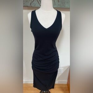 Black Sleeveless V-Neck Bodycon Dress